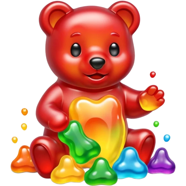 Gummy bear melting into ground emoji
