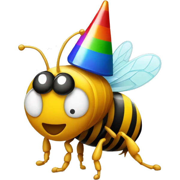 bee with party hat  emoji