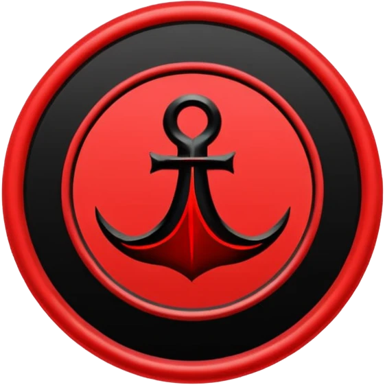 iOS sticker, summoning seal, black circle, red symbol, minimal emoji