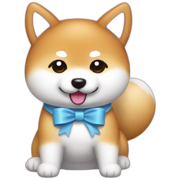 Shiba inu hello kitty style with the bow emoji