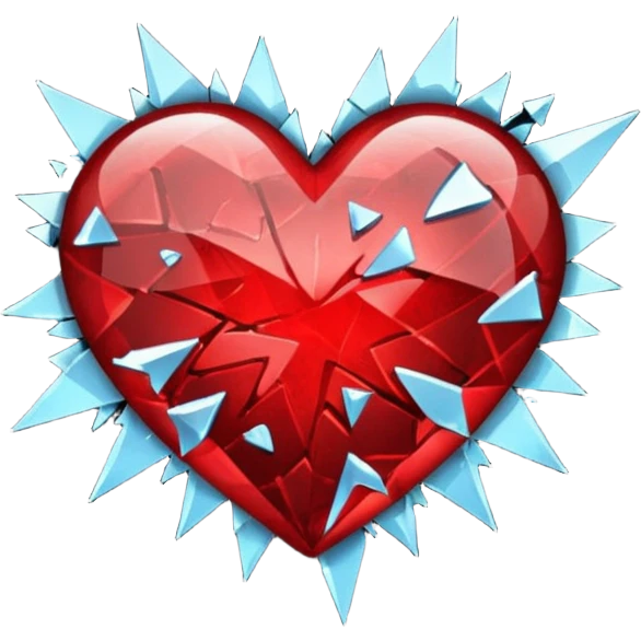 heart with a dark star and broken glass emoji