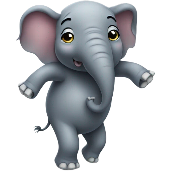 Depressed elephant dancing emoji