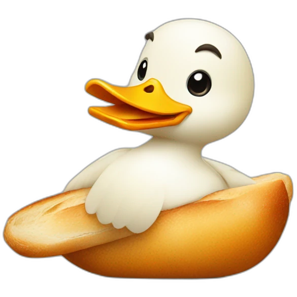 Duck with baguette emoji