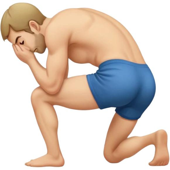 A man bent over spreading his ass cheeks emoji