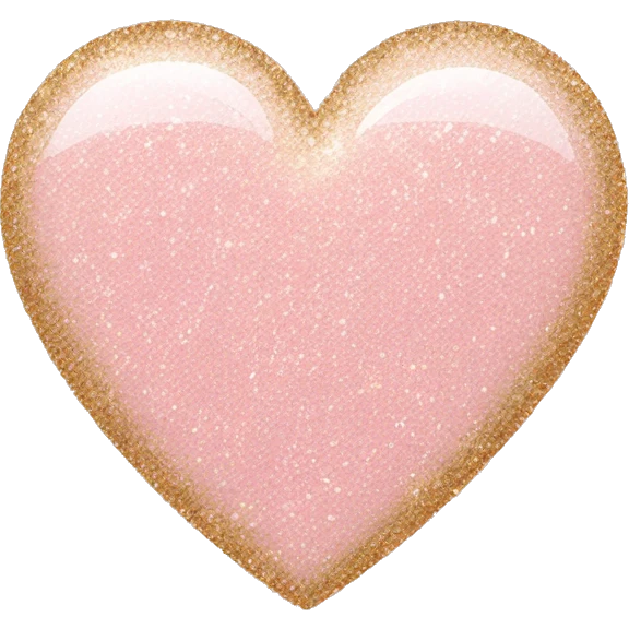Blush pink glitter heart emoji