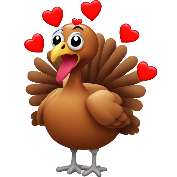 Turkey with hearts emoji