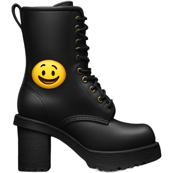 one black dr.marten high heel boot emoji