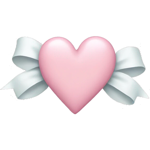 Pastel pink heart with white bow emoji