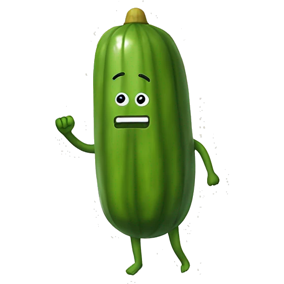Pickle with arms and legs wearing a bathing suit emoji
