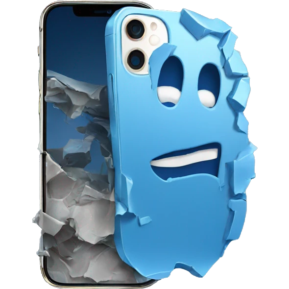 blue and crashed iphone 13 emoji