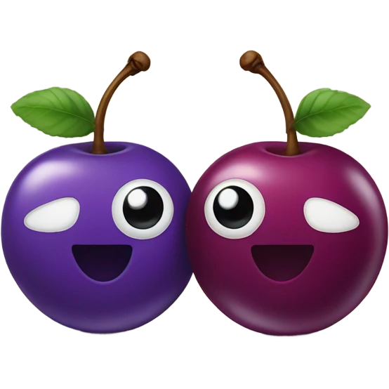 Purple cherries in a pair emoji