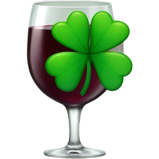 Shamrock with a wine glass emoji