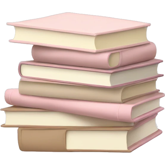 aesthetic book stack beige and light pink emoji