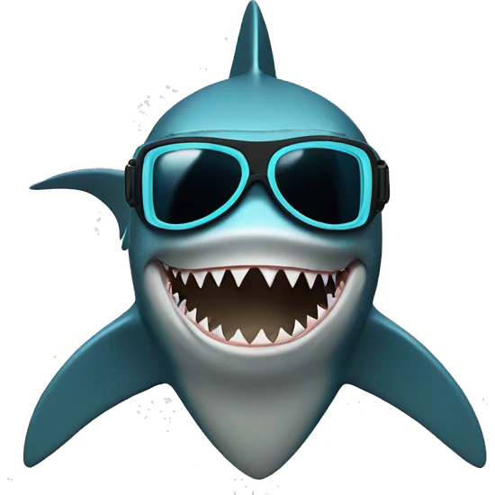 Shark in a scuba mask emoji
