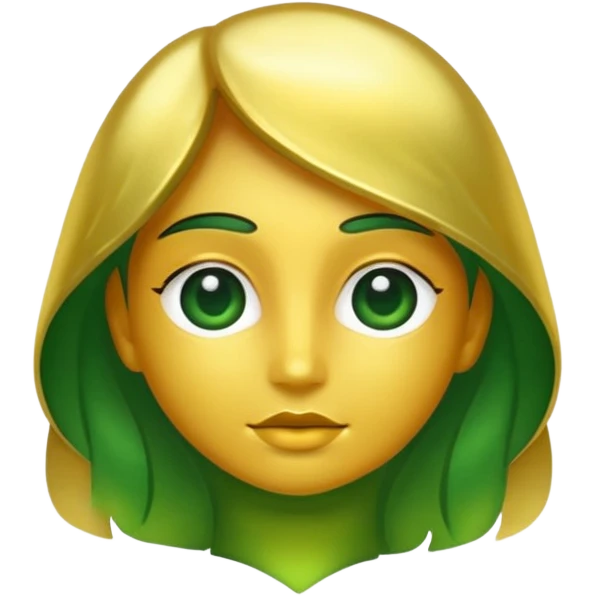 One in golden and green shadows emoji