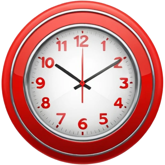 clock red modern emoji