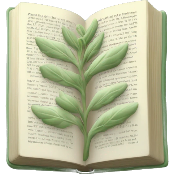 Open Light Sage green holy Bible with a light coloured gardens coming from the sides of the Bible  emoji