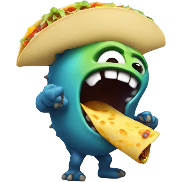 Monster eating a taco emoji