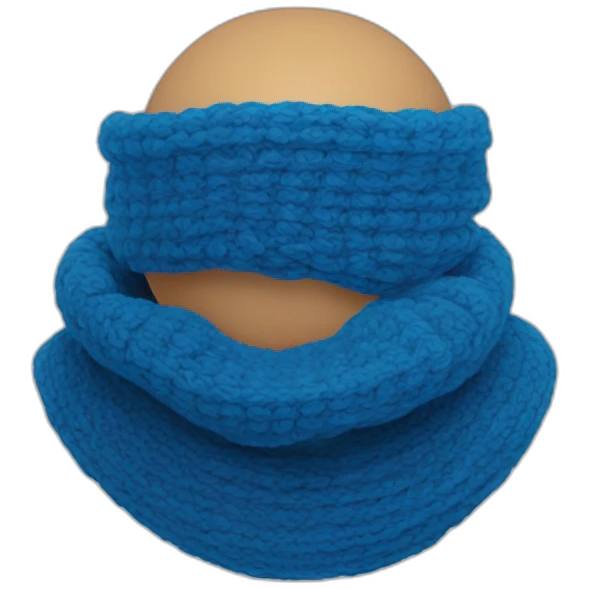 bufanda de cuello color azul emoji