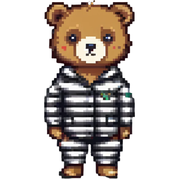 cute bear in striped pajamas emoji