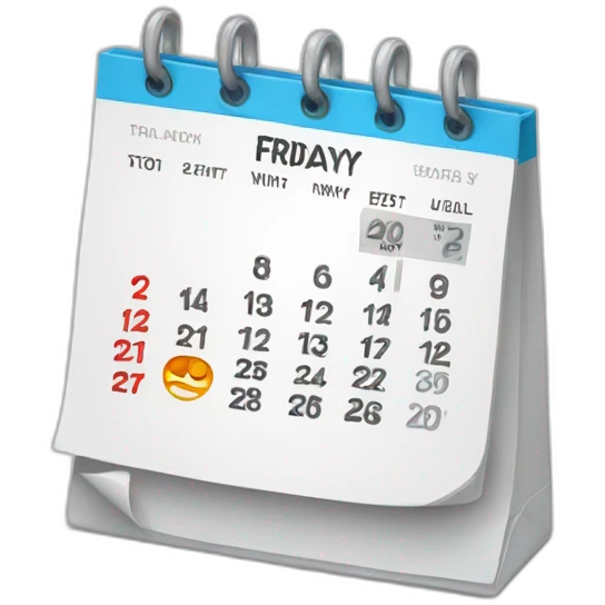 calendar with friday emoji