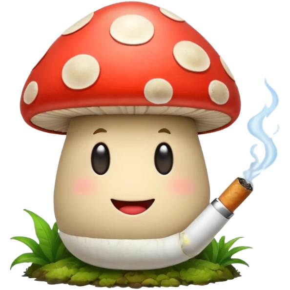 Happy mushroom smoking emoji