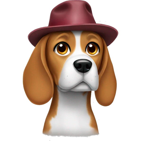 Beagle wearing hat emoji