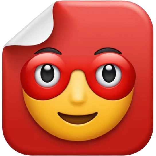 Planilha vermelha com papel emoji
