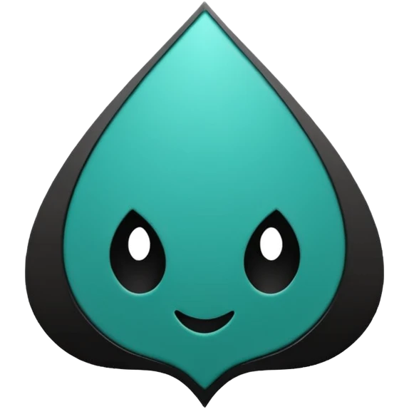 teal green with black, management logo transparent background emoji