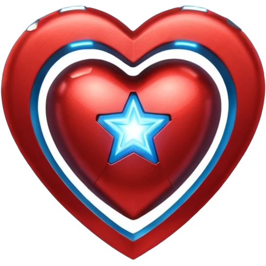 A red Iron Man heart with a glowing blue star in the center emoji