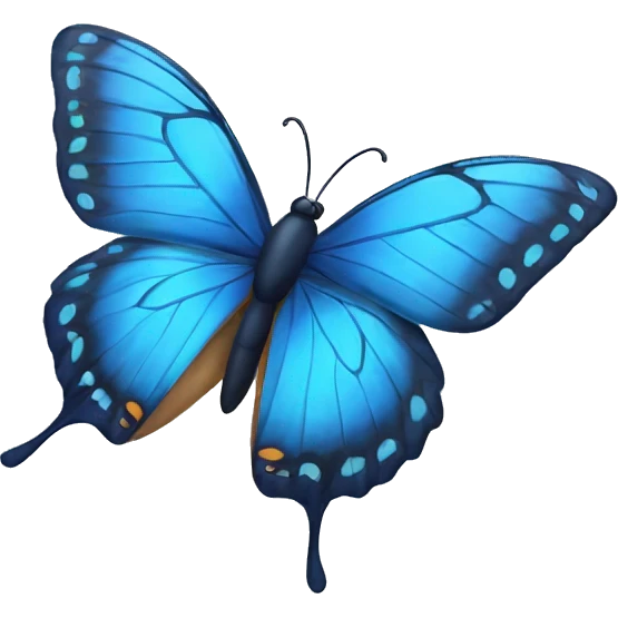Blue butterfly flying emoji