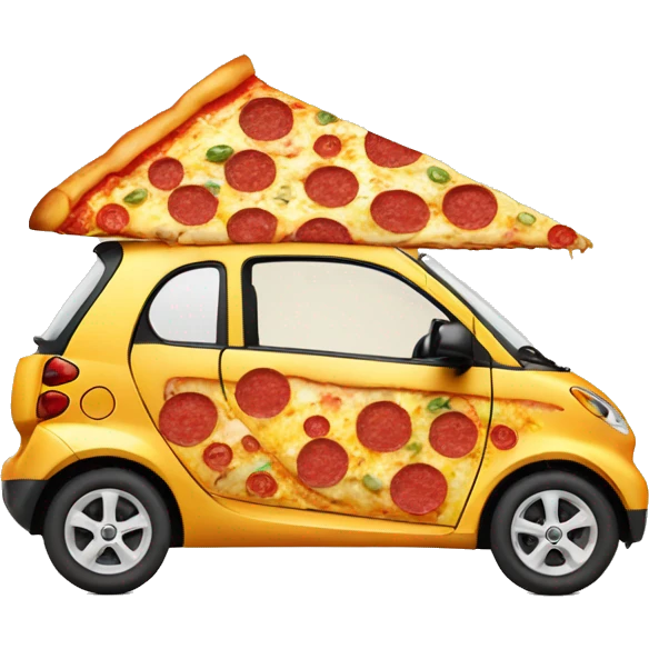 smart car made out of pizza ingredients  emoji