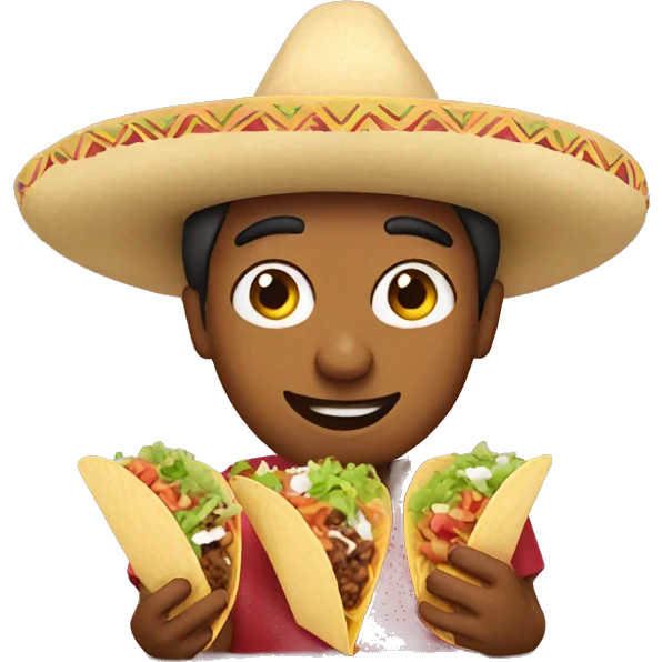 Mexican eating tacos emoji