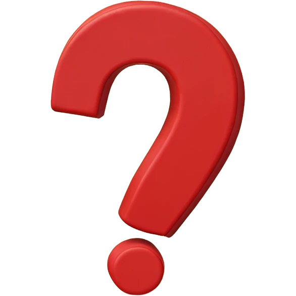 3D red question mark made of plasticine emoji