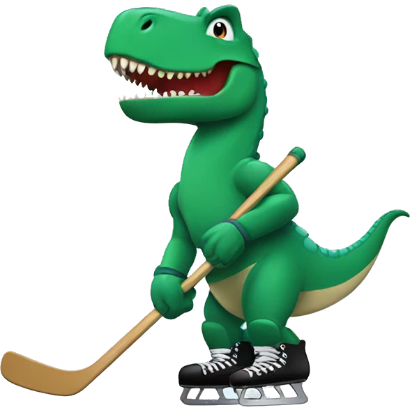 Dinosaur playing ice hockey  emoji