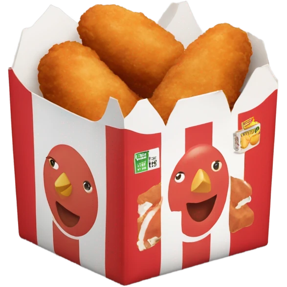 a box red and white like kfc, with chicken nuggets inside emoji