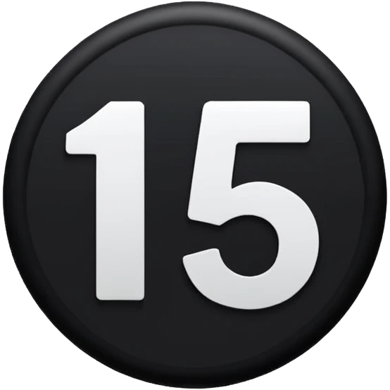 The number 15 in a black circle emoji