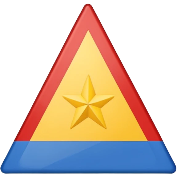 A flag inspired by the Catalan independence flag (the Estelada Blava): five horizontal red stripes alternating with yellow stripes, a blue triangle on the left side pointing to the center, and inside the triangle a single white five-pointed star. emoji