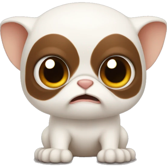 A mogwai that looks like Gizmo from the movie, Gremlins. He should be smiling White and brown in color just like the movie. emoji