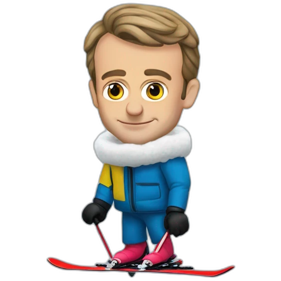 Emmanuel Macron ski neige emoji