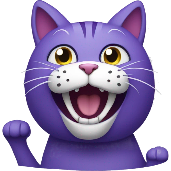 purple Cat singing emoji