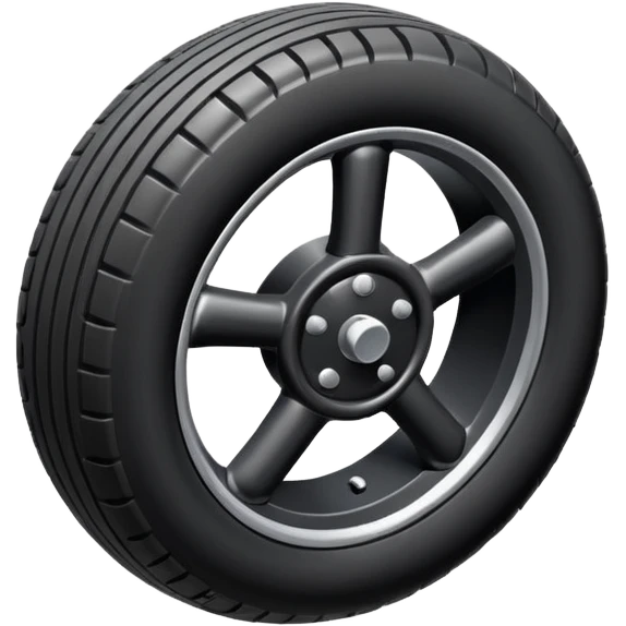 The aircraft's landing gear is one inflated, plump wheel with a strut, black in color, cartoon-style, isometric emoji