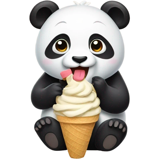 Panda eating ice cream emoji