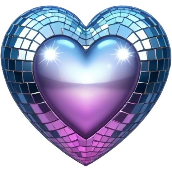 disco ball in shape of a heart emoji