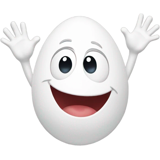 Egg with hands up emoji
