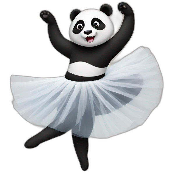 panda dancing ballet with tulle emoji