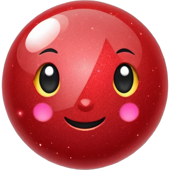 glitter bolinha vermelha pequena emoji