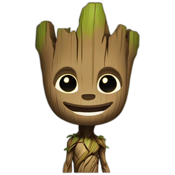 Groot sur un chat emoji