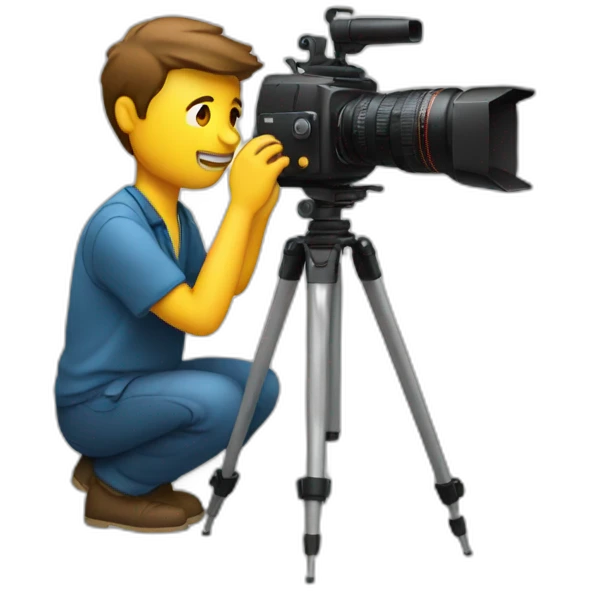 Cinematographer setting up a camera emoji