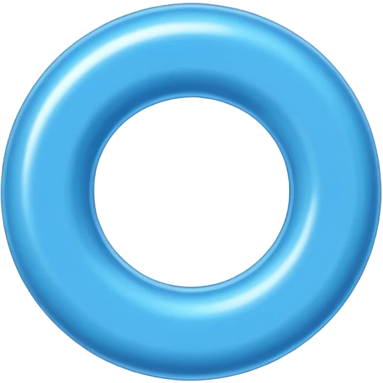 blue ringed-shaped candy with oval inside emoji